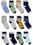 Simple Joys by Carter's Boys' Toddler 12-Pack Sock Crew, Blue/Green, Stripe, 4-5T