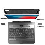 CHESONA Hub Pro Keyboard Case, for iPad Air 11 inch Case with Keyboard 2024, 5-in-1 Typc-C & USB Hub, Pencil Holder, Detachable Case, Backlit Keyboard for iPad Pro 11” & Air 6th/5th/4th Gen, Black