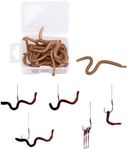 Worm Bass Fishing Lure Kit,Soft Plastic Worms Fishing Lures,Fake Earthworm Soft Lures,Lifelike Artificial Fishing Baits Silicone Earthworm Set