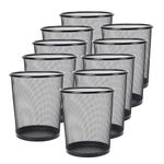 GoodWill Tech Metal Mesh Waste Dustbin, Pack of 10 for Home/Kitchen - Medium (13L) Black, Open-Top