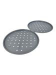 Samuel Groves Chabrias Ltd 2 x Pizza Pan Oven Round Crisper Chip Twin Pack Baking Tray Large 13 Inch (33cm) Non Stick Coating Made in England