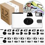 H&H Photo Supply Disposable Cameras Bulk (12 Pack) – White Single Use Camera Set: Perfect for Weddings, Baby Showers, Birthday Parties & All Events – 35mm ISO 400 Film, 27 Exposures, Easy-to-Use