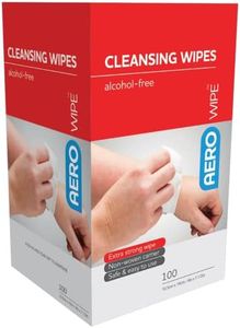 AeroWipe Alcohol Free Cleansing Wipes, 10 x 20 cm Box, White, 100 Count