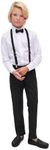 Lilax Boys Formal Slim Fit Boy Pant Set of 4 Pcs, Gentleman Wedding Outfits, Formal Dress (Black,6)