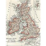 Artery8 Map Rand McNally 1900 British Isles Ireland UK Chart Unframed Wall Art Print Poster Home Decor Premium