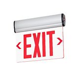 TANLUX Red Exit Signs for Business, LED Edge Lit Exit Sign, UL 924, Hardwired Emergency Exit Lights with Battery Backup, Aluminum Housing with Rotating Acrylic Clear Panel, AC 120/277V, 1 Pack