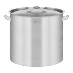 Royal Catering Induction Pot Stockpot with Lid RCST-21E3 (20 L, Stainless Steel, Pouring Rim, for Induction, Gas and Electric and Other Cooking Plates)