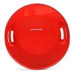 Slippery Racer Downhill Pro Saucer Disc Snow Sled, Red