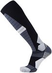 Thermal Compression Ski Socks – Warm Socks for Skiing and Snowboarding (Black/White, X-Large)