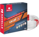 Havells LifeLine+ S3 | 1 sq.mm Copper Wire (90m-White)| Class 2 Conductor (100% Copper), Heat Resistant & Flame Retardant - Ideal for Domestic & Industrial Use (WHFFDNWA11X0)