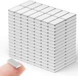 FINDMAG 200Pcs Neodymium Bar Magnets, Rare Earth Magnetic Bar, Magnets Bar for Fridge, Locker, Whiteboard, Science, Tool Storage – 10x5x2mm (Silver)