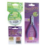 The Beadsmith Magical Crimper Kit, Includes Crimp Forming Pliers, 500 Crimp Tubes, 2x2mm in Assorted Colors and 21-Strand FlexRite Wire, Create Smooth, Rounded Crimps Every Time, No Sharp Edges