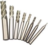 (Imperial Units, not Metric)1/16'' 1/8'' 5/32'' 3/16'' 1/4'' 5/16'' 3/8'' 1/2'' HSS 4 Flute Straight Shank Square Nose End Mill Cutter (8 Pcs)