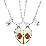 Avocado BFF Friendship Heart Neckla