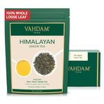 VAHDAM, Himalayan Green Tea Leaves (50+ Cups, 3.53 Oz) Non GMO, Gluten Free | High Elevation Grown Green Tea Leaves From Himalayas | Pure Unblended Single Origin Green Loose Leaf Tea | Vacuum Sealed