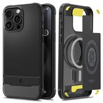 Spigen Magnetic Case for iPhone 15 Pro Max Case, Rugged Armor MagFit [Magsafe Compatible] for Apple iPhone 15 Pro Max Case - Matte Black