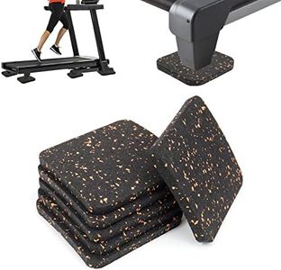 Powrocket Treadmill Mat,6 Pack Anti-Vibration Shock Absorbing Exercise Equipment Mat with High Density Rubber,Protective Anti-Slip Treadmill Pads for Hardwood Floors & Carpets,Black and Orange
