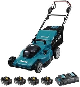 Makita 36V LXT 21" Self-Propelled Lawn Mower, Kit with Four 5.0Ah Batteries and Dual Port Charger (Model DLM539CT4)