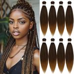 Pre-stretched Braiding Hair Professional Easy Crochet Braid Hair 26 Inch 8 Packs Hot Water Setting Soft Synthetic Braiding Hair Extension for Twist Senegalese Crochet Hair (26 inch, 4/27)