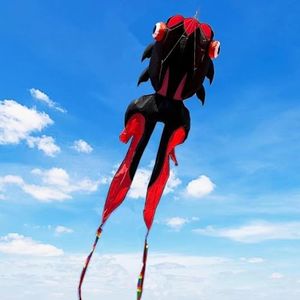 43ft Large Kites for Adults,3D Goldfish Frameless Soft Umbrella Giant Flying Kites,Easy to Fly with 330Ft Kite String in Beach and Amusement Parks-Ages 12+ (Black red)