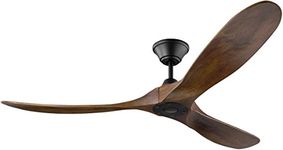 Monte Carlo 3MAVR60BK Maverick Indoor/Outdoor Ceiling Fan with Remote, Black, 60", Matte Black with Dark Walnut Blades