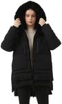 GIMECEN Women's Warm Winter Coat Waterproof Hooded Down Jacket Thicken Fleece Lined Parka With Removable Faux Fur Trim