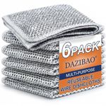 DAZIBAO® Non-Scratch Dish Wash Cloth (Pack of 6), Steel Wire Dishwashing Rags for Wet and Dry Stainless Steel Scrubber Non-Scratch Wire Dishcloth for Washing Dishes Sinks Counters (6)