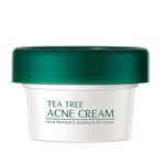 Anti Acne Treatment, Tea Tree Face Cream For Spot Treatment, Spot Cream For Acne Spot Treatment, Acne Cream For Face, Reduce Redness & Dryness, Oil Control, Smooth Skin