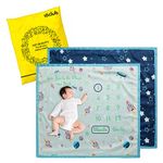 10Club Reversible Baby Milestone Blanket with Ring | Cotton Double Layer Photoshoot Blanket and Soft Cover | Pack of 1 (Stars)