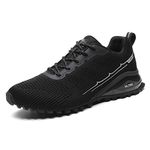 Dannto Running Shoes Mens Trainers Lightweight Outdoor Sports Shoes Athletic Gym(Black,45)