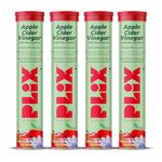 PLIX - THE PLANT FIX Probiotics+ Apple Cider Vinegar Effervescent Tablets | Supports Digestion, Improves Gut Health & Metabolism | With 10bn CFU | 15 Tablets, Pack of 4 | For Men & Women