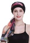 Black Chemo Turbans For Alopecia Women Cancer Patients Headwear Medical Gifts