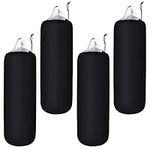 Woanger 4 Packs Boat Fender Cover 8" x 20" Fleece Marine Bumper Covers for Center Rope Tube Style Fenders (Boat Fender Not Included) (Black)