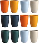 LATERN 12Pcs Reusable Plastic Cups, 360ml Unbreakable Drinking Cup Children’s Kids Durable Water Tumblers Dishwasher Safe Cups for Kitchen Outdoor Parties Picnics BBQ’s Travels (6 Colors)