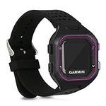 kwmobile Strap Compatible with Garmin Forerunner 25 (L - 40 x 47 x 13.9 mm) Strap - Replacement Silicone Watch Band - Black