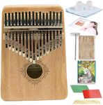 17 Key Kalimba Thumb Piano, Thumb Piano 17 Keys, Wood Finger Piano Kalimba Thumb Piano Solid Finger Piano Mahogany Body, Portable Mbira Finger Piano Gifts for Kids Adults Beginners Professionals (01)