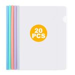 ASelected 20Pcs Report Covers with Sliding Bar A4 Project Presentation Covers Hold Up to 60 Sheets for School Office Documents Classification (5 Colors)