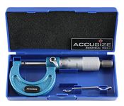 Accusize Industrial Tools 0-1" 0.0001"/0.01mm Resolution, Ultra-Precision Carbide Tipped M-Type Outside Micrometer EG00-0001