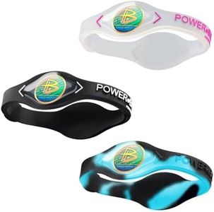 Power Balance The Original Genuine Performance Wristband, Silicone Rubber Wristbands Bracelets Sports Bracelet Wristband for Men Women, 3 Pack Bangles, Safe Waterproof Size of M+M+L（M 19.0CM/L 20.5CM