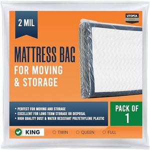 Utopia Home Mattress Bag for Moving King Size (Pack of 1), 2 Mil Thick Mattress Storage Bag, Plastic Mattress Cover, Fits Mattresses up to 14 Inches