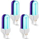 Qualirey 4 Pack 41050 7W Replacement Bulbs, Upgraded 2 Color Bug Zapper Replacement Bulbs Compatible with Dynatrap DT1050 DT1100 DT1250, Mosquito UV Light 1/2 Acre Trap Replacement Bulbs