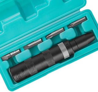 DURATECH 3/8 Inch Drive Manual Impact Driver, Reversible Hand Screwdriver Set, with S2 Steel Bits, 5-Piece, for Tighten/Rusted Fasteners, organized in storage case