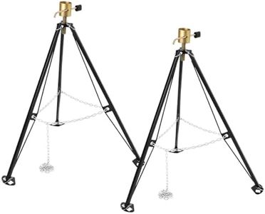 5th Wheel Tripod Stabilizer - 5000lb Load King Pin Stabilizer with 11cm Adjustment Stroke, Min Height 19", Max Height 55", Includes Lock and Two Keys, Set of 2