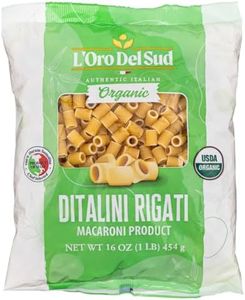 Organic Ditalini Pasta, 4 pack, 100% Durum Wheat, Ditali Italian Pasta, Tubetti Premium Quality Product of Italy 16 Ounce (4 Pack) by L'Oro del Sud.