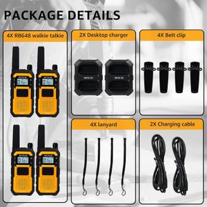 Retevis RB648 Heavy Duty Walkie Talkies 4-Pack – Long Range Radios