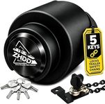 ZHDD Trailer Hitch Lock for 2-5/16 Inch Coupler with Safety Chain Lock, Heavy Duty Anti-Theft Trailer Tongue Coupler Lock for RV, Boat, Dump & Cargo Trailers (Black)