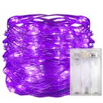 Yalilong with Timer Function Battery Operated Dewdrop Led Lights,Mini Fairy Lights for Home Parties Christmas/Halloween Holiday Decoration,6 Hours on/18 Hours Off,30 LEDs,10 Feet (1, Purple)