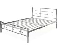 DG DEXAGLOBAL Stainless Steel Metal Bed Frame Without Mattress 5 Year Manufacturing Warranty (California King(7x6 ft) LW, Stainless Steel)