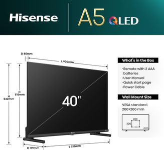 Hisense 40" QLED Smart TV – Full HD, Voice Control