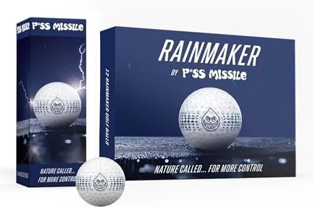 Rain Maker Golf Balls by P*ss Missile - Performance Spin, Control, Feel - 3-Piece Construction, Urethane Cover, Medium Compression Core - Shot Shaping & Tour Pro Workability (Dozen)